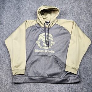 BlackOvis Hoodie Mens 3XL Gray Tan Logo Pullover Sweatshirt Hunting Outdoors